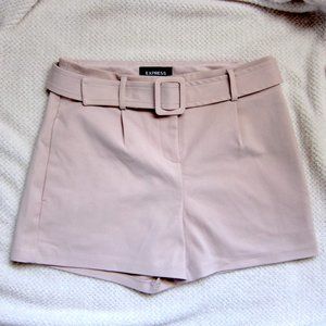 NWOT Express High Waist Belt Shorts  - Blush Pink Sz 2